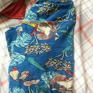 ISO Lularoe OS blue, birds, paradise